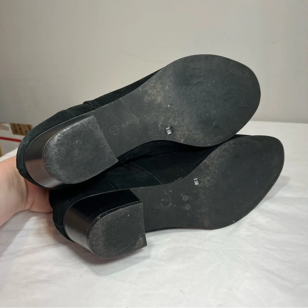 Giani Bernini Oleesia black suede leather ankle boots size 9.5